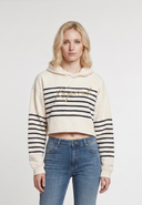 Sweat à capuche regular blanc cassé coton KAT