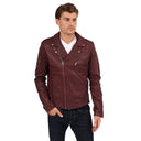 Perfecto bordeaux en cuir LARS