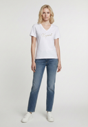 T-shirt manches courtes slim blanc coton stretch