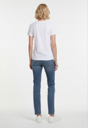 T-shirt manches courtes slim blanc coton stretch