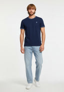 T-shirt manches courtes regular bleu marine coton