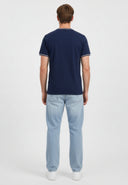 T-shirt manches courtes regular bleu marine coton