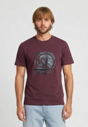 T-shirt manches courtes regular rouge bordeaux coton