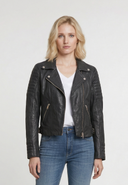 Veste noire en cuir MADELIEF