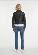 Veste noire en cuir MADELIEF