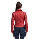 MAELYS Leather Perfecto Jacket - Red