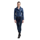 Perfecto bleu royal en cuir MAELYS