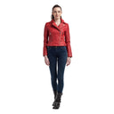 Perfecto rouge en cuir MAELYS