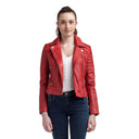 Perfecto rouge en cuir MAELYS