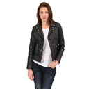 Perfecto noir en cuir OXANNA