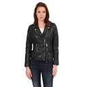Perfecto noir en cuir OXANNA