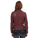 OXANNA Leather Perfecto Jacket - Burgundy