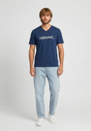T-shirt manches courtes slim bleu marine coton stretch RALY
