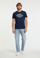 T-shirt manches courtes regular bleu marine coton