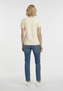 T-shirt manches courtes slim crème coton stretch SELOR