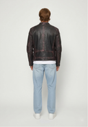 Veste vintage marron en cuir THIERRY