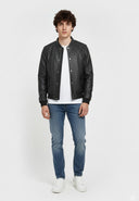 Veste noire en cuir FALONE, homme – vue 1