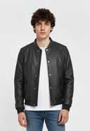 Veste noire en cuir FALONE, homme – vue 2