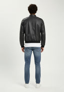 Veste noire en cuir FALONE, homme – vue 3
