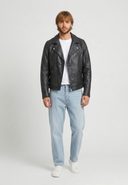 Perfecto noir délavé en cuir SILAS, homme – vue 1