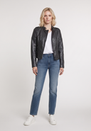 Veste noire en cuir DAISY, femme – vue 1