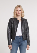 Veste noire en cuir DAISY, femme – vue 2