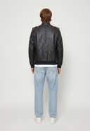 Veste noire en cuir DAVE, homme – vue 3