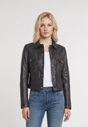 Veste noire en cuir FLORENCE, femme – vue 1