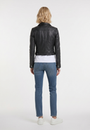 Veste noire en cuir FLORENCE, femme – vue 2