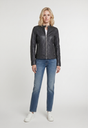 Veste noire en cuir FLORENCE, femme – vue 3