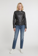 Veste noire en cuir FRIDA, femme – vue 1
