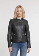 Veste noire en cuir FRIDA, femme – vue 2