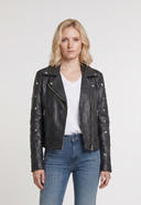 Veste noire en cuir GABIE, femme – vue 2