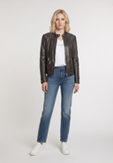Veste marron en cuir GABRIELLA, femme – vue 1