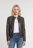 Veste marron en cuir GABRIELLA, femme – vue 2