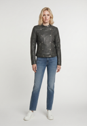 Veste noire en cuir GAEL, femme – vue 1