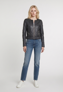 Veste noire en cuir GERTA, femme – vue 1