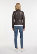 Veste marron en cuir GLADYS, femme – vue 3