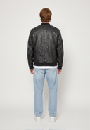 Veste noire en cuir GWENDAL, homme – vue 3