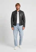 Veste noire en cuir KARSON, homme – vue 1