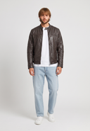 Veste marron en cuir KARSON, homme – vue 1