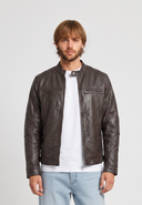 Veste marron en cuir KARSON, homme – vue 2