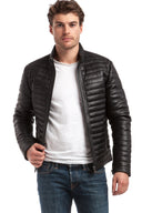 Veste noire en cuir LASCO