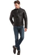 Veste noire en cuir LASCO
