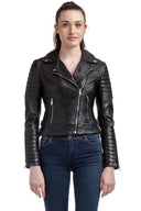 Perfecto noir en cuir RAFAELA
