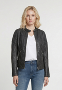 Veste noire en cuir ROSA, femme – vue 2