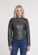 Veste noire en cuir FAUVE, femme – vue 2