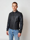 Veste vintage noire en cuir BODDY