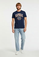 T-shirt manches courtes regular bleu marine coton