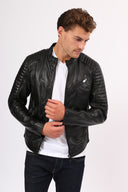 Veste noire en cuir RITCHY, homme – vue 1